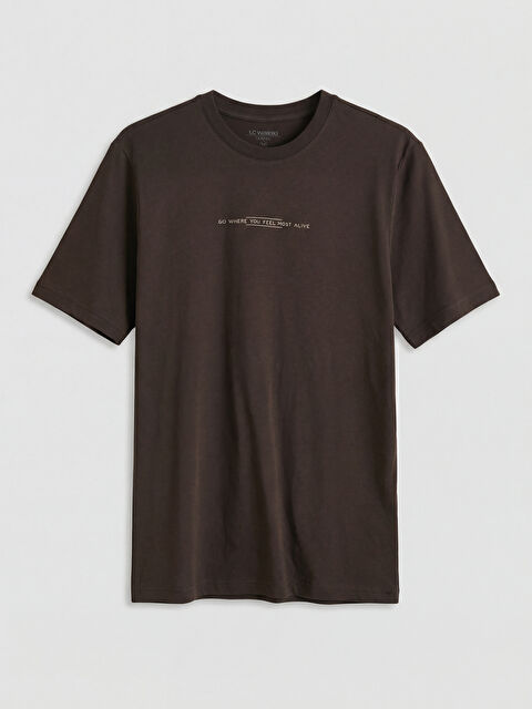 LCWAIKIKI Classic Bisiklet Yaka Baskılı Penye Erkek Tişört - S65100Z8-YKY