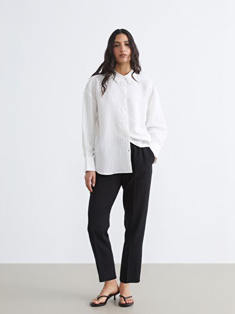 LCW Modest Elastic Waist Carrot Fit Women's Trousers - S65116Z8-CVL