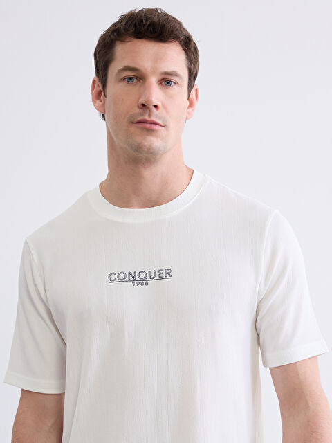 LCWAIKIKI Classic Bisiklet Yaka Baskılı  Erkek Tişört - S65146Z8-R9J