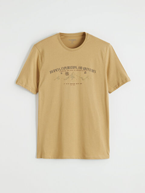 LCWAIKIKI Classic Bisiklet Yaka Baskılı Penye Erkek Tişört - S65150Z8-YFR