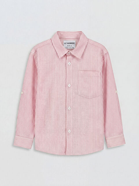 LCW Kids Çizgili Keten Karışımlı Erkek Çocuk Gömlek - S65154Z1-CS2