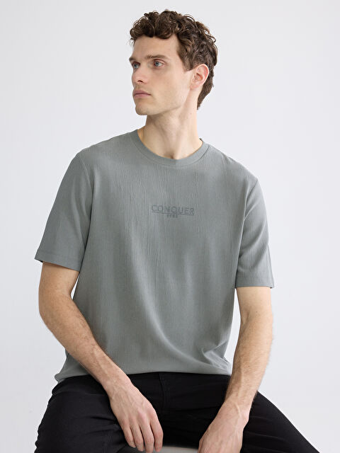 LCWAIKIKI Classic Crew Neck Printed Jersey Men's T-Shirt - S65162Z8-YLT