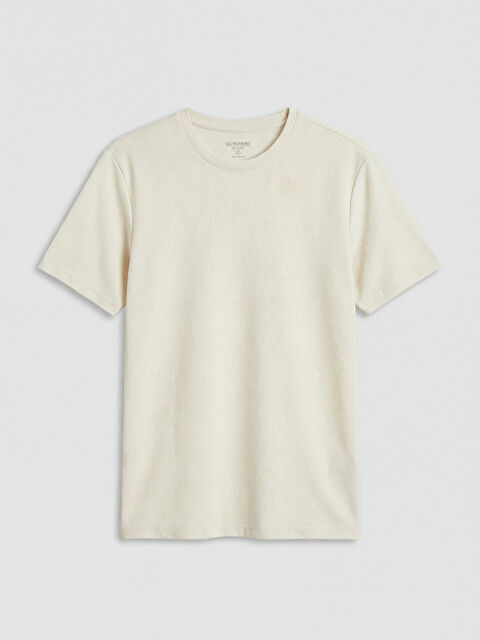 LCWAIKIKI Classic Bisiklet Yaka Penye Erkek Tişört - S65175Z8-FRC