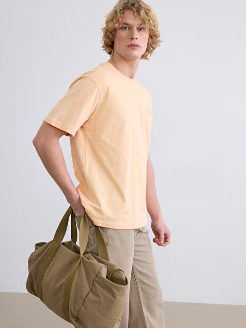 XSIDE Bisiklet Yaka Nakışlı Penye Erkek Tişört - S65215Z8-ZSX