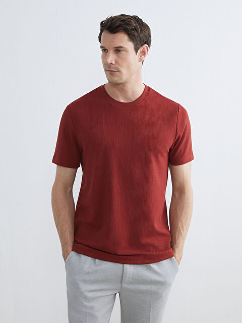 LCWAIKIKI Classic Bisiklet Yaka Erkek Tişört - S65218Z8-HNP