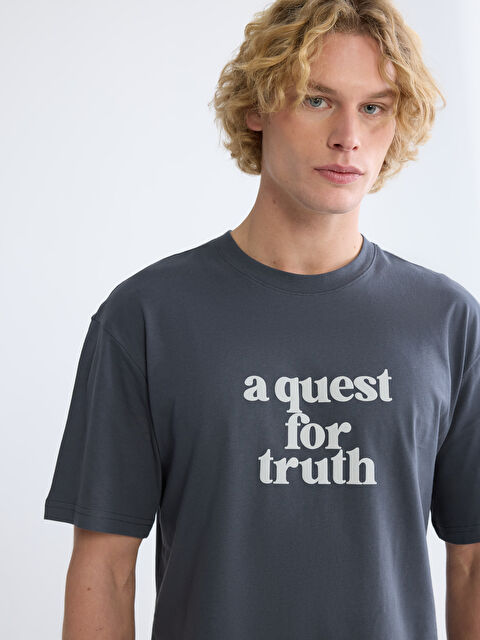 XSIDE Bisiklet Yaka Baskılı Erkek Tişört