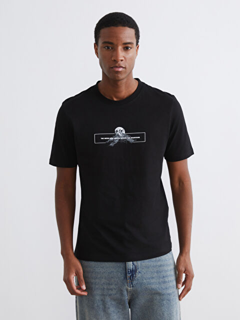 XSIDE Bisiklet Yaka Baskılı Penye Erkek Tişört - S65273Z8-CVL