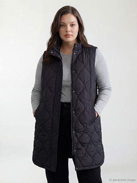 LCW Modest Dik Yaka Kapitone Kadın Şişme Yelek - S65307Z8-CVL