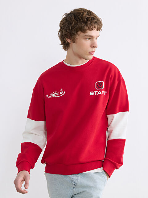 XSIDE Bisiklet Yaka Baskılı Erkek Sweatshirt - S65323Z8-JS1