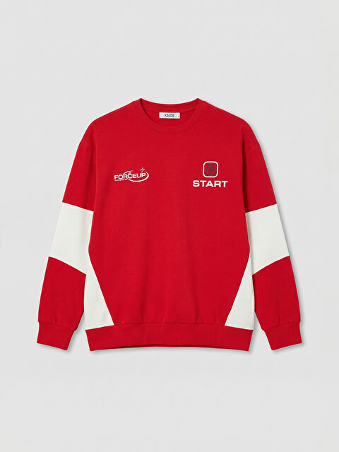 XSIDE Bisiklet Yaka Baskılı Erkek Sweatshirt - S65323Z8-JS1