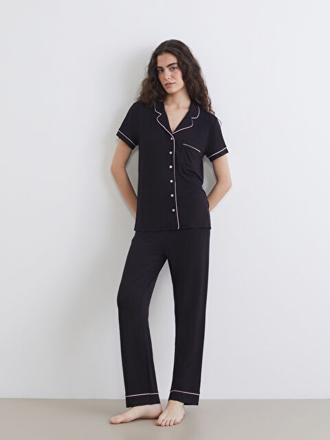 LCW DREAM Gömlek Yaka Kadın Pijama Takım - S65345Z8-CVL