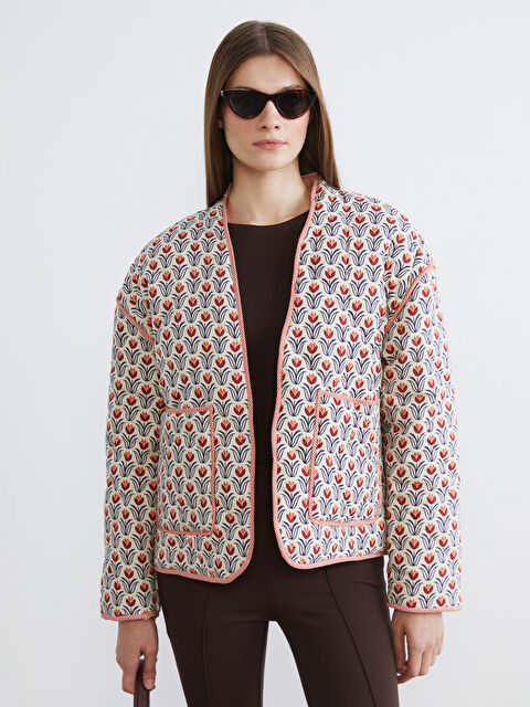 LCW Modest Çiçekli Oversize Kadın Mont - S65374Z8-LSR