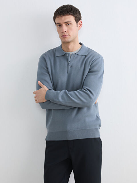 LCW Vision Polo Yaka Erkek Triko Kazak - S65376Z8-17E