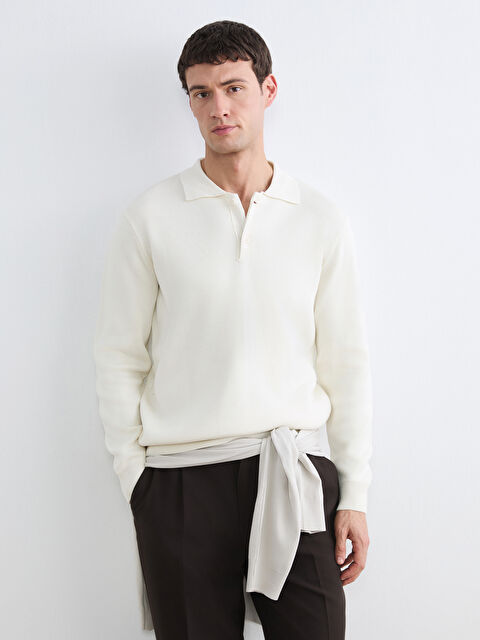 LCW Vision Polo Yaka Erkek Triko Kazak - S65376Z8-ZLP