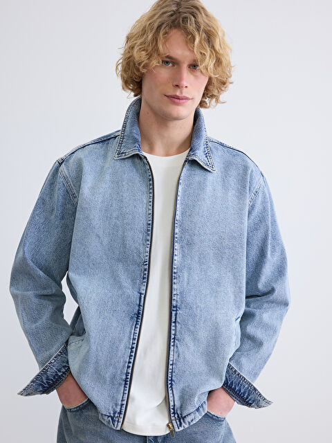 XSIDE Rahat Kalıp Erkek Jean Ceket - S65396Z8-H45