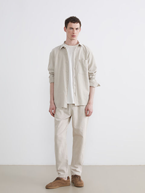 XSIDE Rahat Kalıp Keten Görünümlü Erkek Pantolon - S65398Z8-G6E