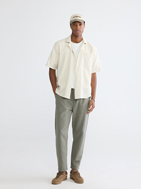 XSIDE Rahat Kalıp Keten Görünümlü Erkek Pantolon - S65398Z8-YAG