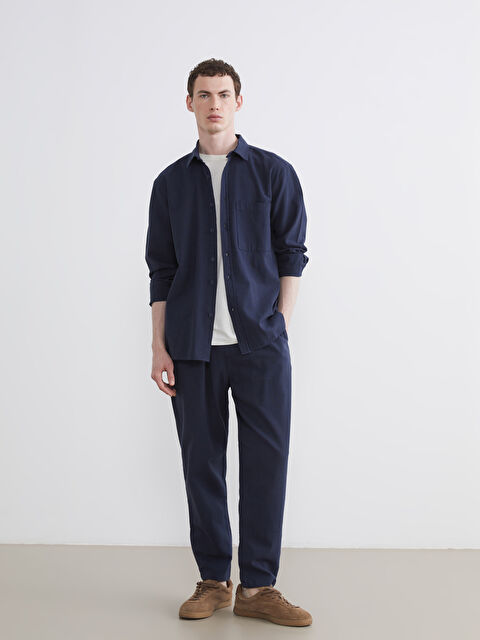 XSIDE Rahat Kalıp Keten Görünümlü Erkek Pantolon - S65398Z8-Z46