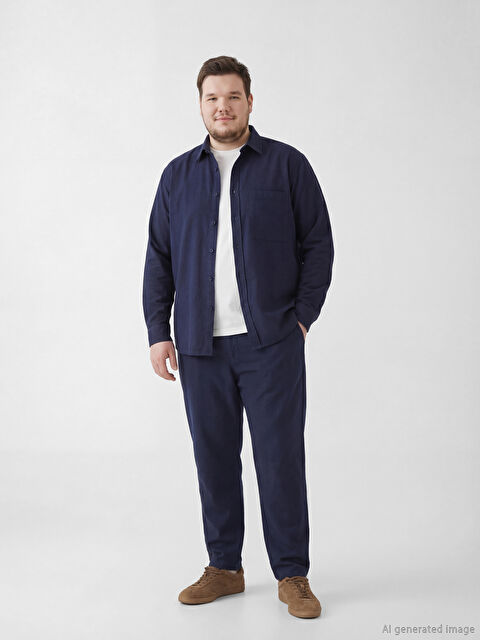 XSIDE Rahat Kalıp Keten Görünümlü Erkek Pantolon