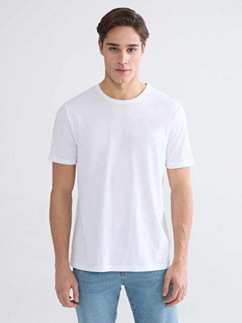 LCWAIKIKI Classic Bisiklet Yaka Erkek Tişört - S65423Z8-Q6K