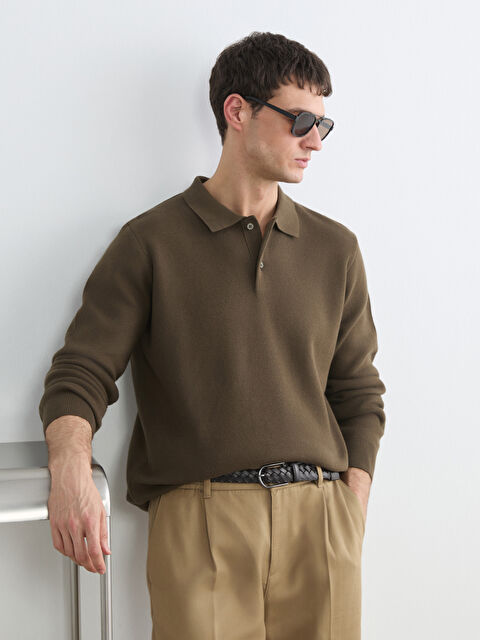 LCW Vision Men's Polo Neck Knit Sweater - S65435Z8-2QH