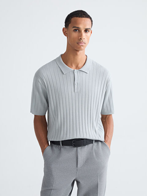 LCW Vision Polo Neck Short Sleeve Men's Knitwear Sweater - S65439Z8-997