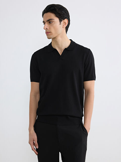 LCW Vision Polo Yaka Kısa Kollu Erkek Triko Kazak - S65445Z8-CVL