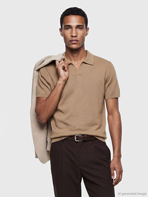 LCW Vision Polo Yaka Kısa Kollu Erkek Triko Kazak - S65445Z8-GUT