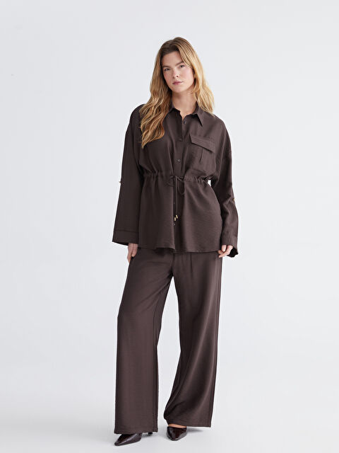 LCW Comfort Women's Wide-Leg Trousers with Elastic Waist - S65474Z8-HMK