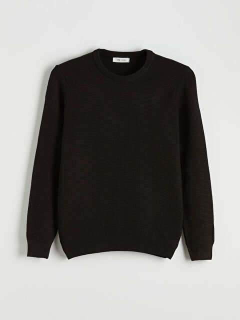 LCW Vision Bisiklet Yaka Petek Dokulu Erkek Triko Kazak - S65480Z8-CVL