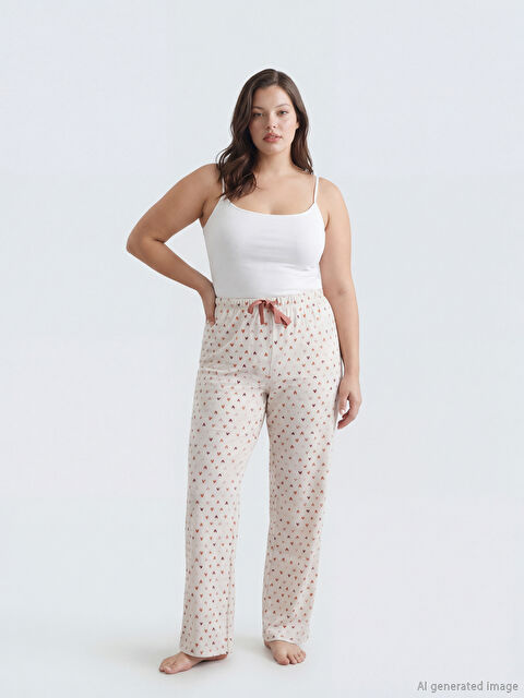LCW DREAM Women's Printed Pajama Bottoms with an Elastic Waistband - S65527Z8-RVC