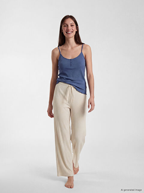 LCW DREAM Beli Lastikli Fitilli Kadın Pijama Altı