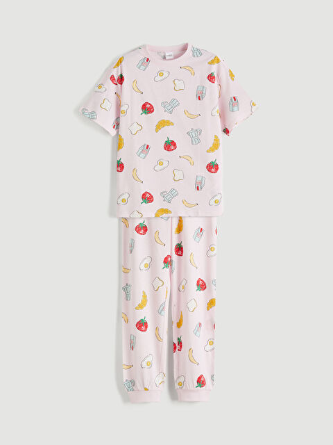LCW Kids Desenli Kız Çocuk Pijama Takım - S65536Z4-LT4