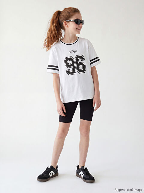 LCW Kids Beli Lastikli Kız Çocuk Kısa Tayt 2'li