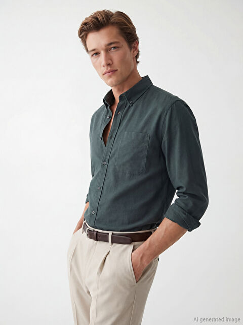 SOUTHBLUE Men's Regular Fit Oxford Shirt - S65586Z8-DGP