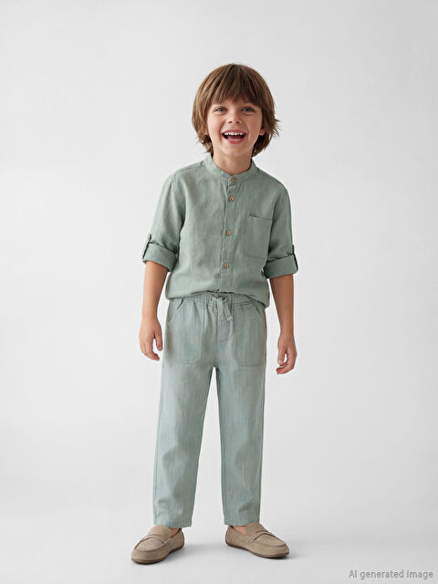 LCW Kids Beli Lastikli Erkek Çocuk Pantolon - S65657Z1-GBN