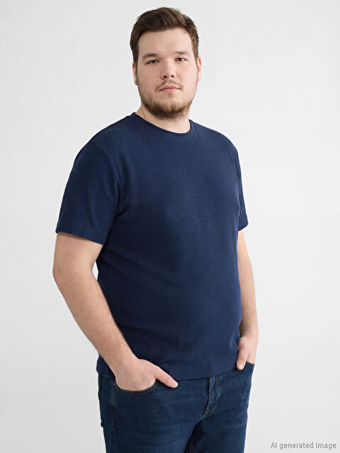 LCWAIKIKI Classic Bisiklet Yaka Erkek Tişört - S65672Z8-DWP