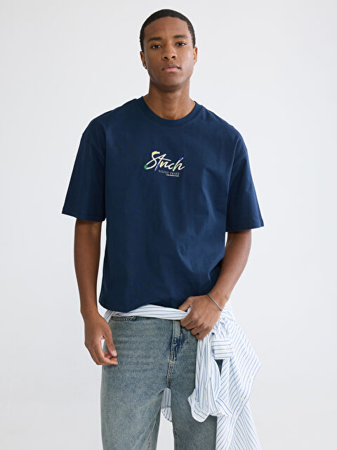 XSIDE Bisiklet Yaka Baskılı Erkek Tişört - S65693Z8-M00