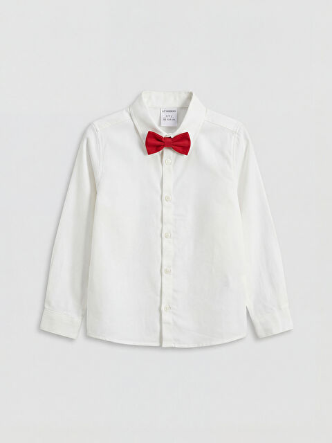 LCW Kids Uzun Kollu Erkek Çocuk Gabardin Gömlek ve Papyon - S65726Z1-R9J