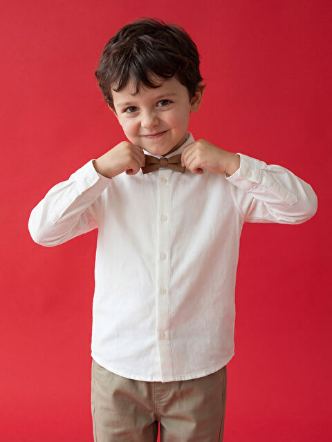 LCW Kids Erkek Çocuk Gabardin Gömlek ve Papyon - S65726Z1-Q6K