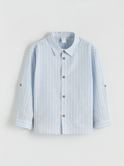 LCW Kids Uzun Kollu Çizgili Erkek Çocuk Gömlek - S65729Z1-LEH