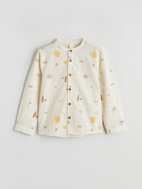 LCW Kids Boys' Mandarin Collar Poplin Shirt - S65730Z1-LQA