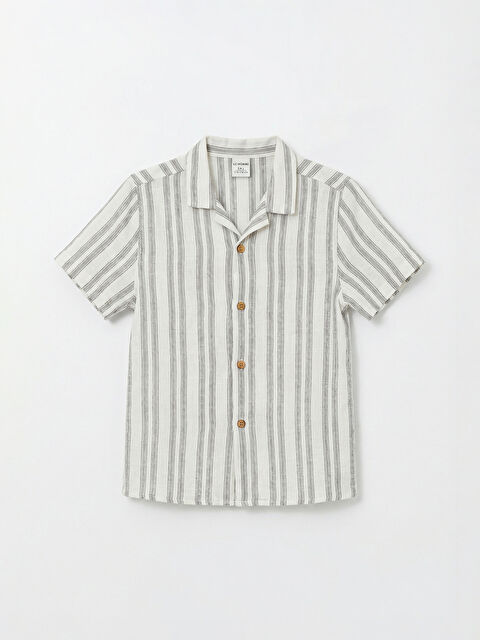 LCW Kids Çizgili Kısa Kollu Erkek Çocuk Gömlek - S65734Z1-LE4
