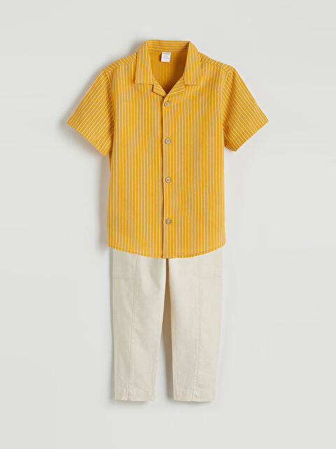 LCW Kids Çizgili Erkek Çocuk Gömlek ve Pantolon	 - S65735Z1-LKA