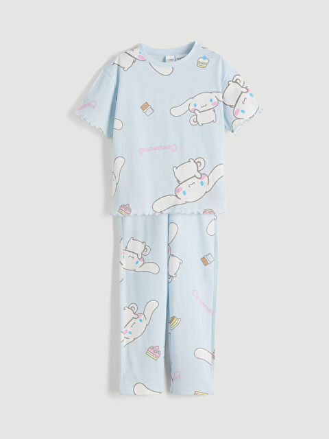 LCW Kids Bisiklet Yaka Cinnamoroll Baskılı Kız Çocuk Pijama Takımı - S65743Z4-LQQ