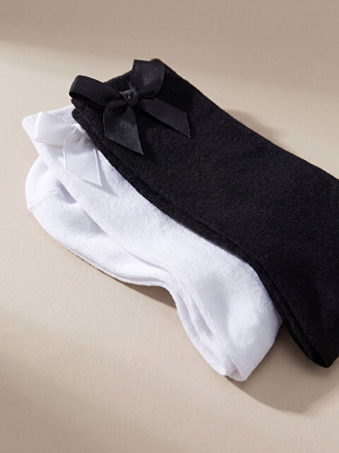 LCW Kids Fiyonk Detaylı Kız Çocuk Diz Altı Çorap 2'li