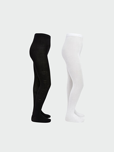 LCW Kids Desenli Kız Çocuk Külotlu Çorap 2'li - S65808Z4-JYX