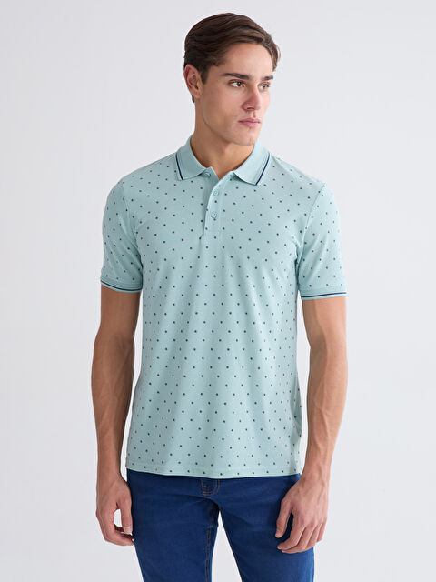 LCWAIKIKI Classic Standard Fit Patterned Men's Polo Neck T-Shirt - S65823Z8-YSV