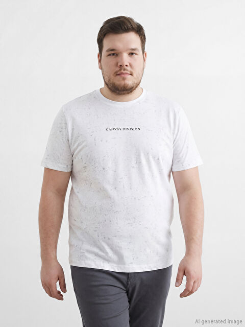 XSIDE Bisiklet Yaka Baskılı Penye Erkek Tişört