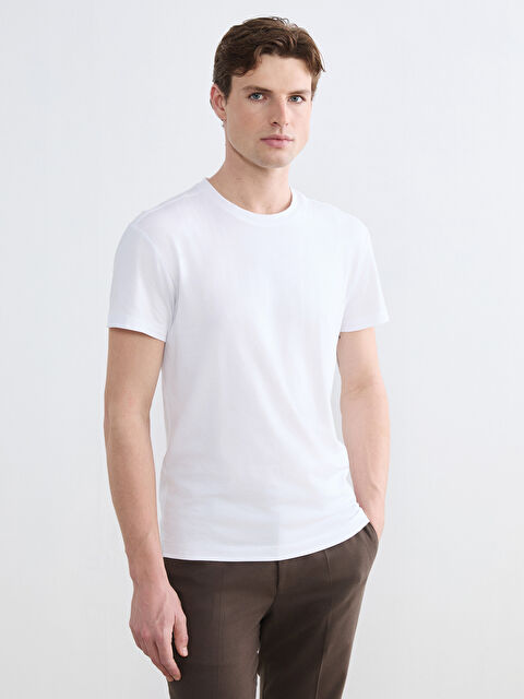 LC WAIKIKI Bisiklet Yaka Kısa Kollu Erkek Tişört - S65926Z8-VC4